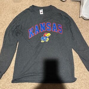 Kansas Jayhawks Charcoal Long Sleeve Tee